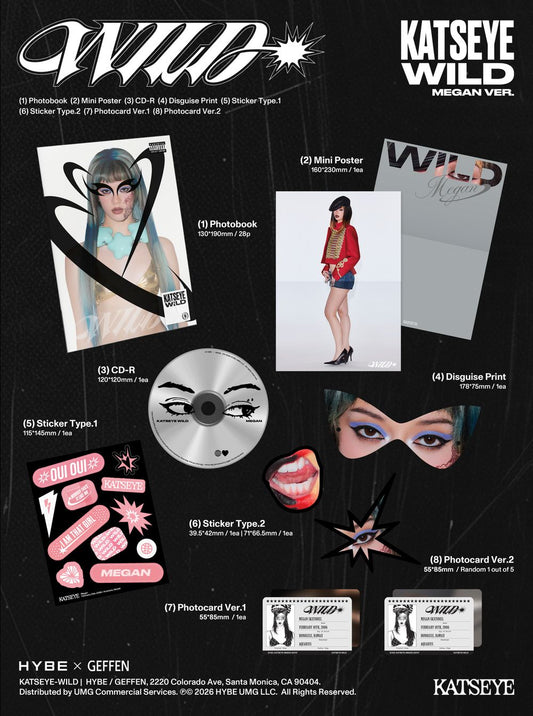 the album cover for KATSEYE - Wild - Member Versions [Megan Ver.]