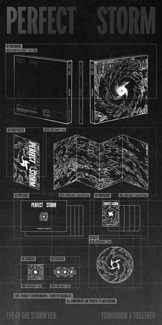 the album cover for TOMORROW X TOGETHER - Perfect Storm [Eye Of The Storm Ver.]