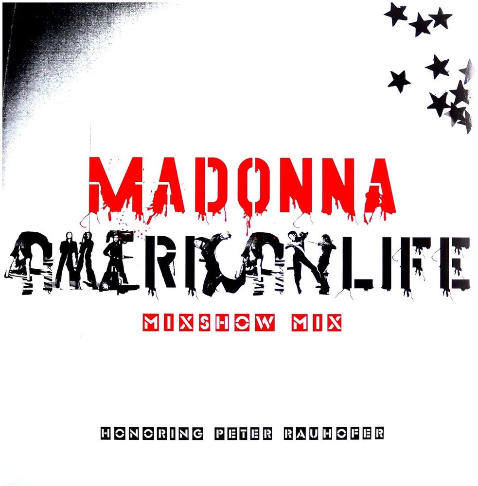 the album cover for Madonna - American Life Mixshow Mix (In Memory of Peter Rauhofer) [RSD 2023] []