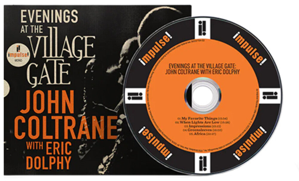the album cover for John Coltrane - Evenings At The Village Gate: John Coltrane With Eric Dolphy