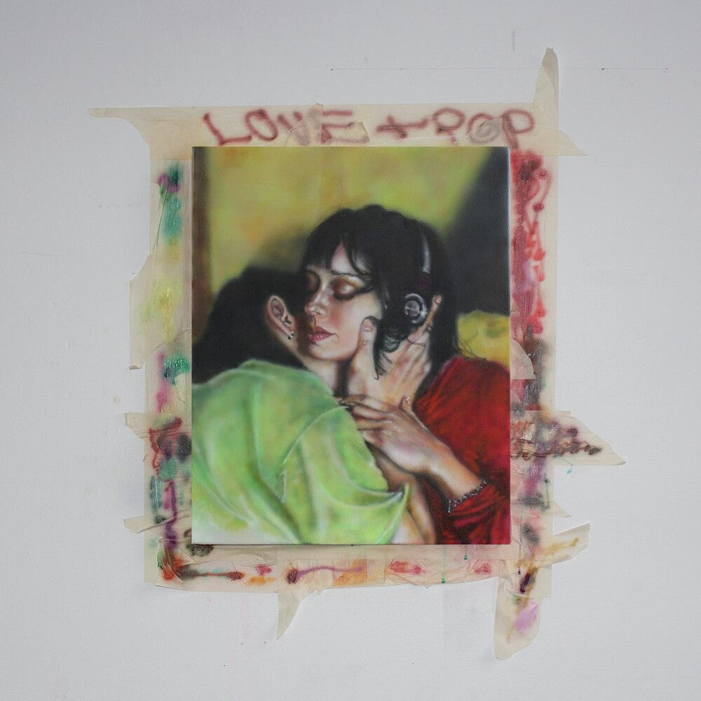 the album cover for Current Joys - LOVE + POP [Neon Green LP]