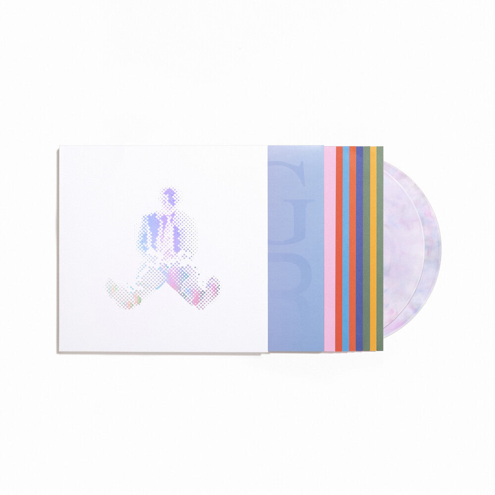the album cover for Mac Miller - Swimming 5-Year Anniversary [Milky Clear/Hot Pink/Sky Blue Marble 2LP]