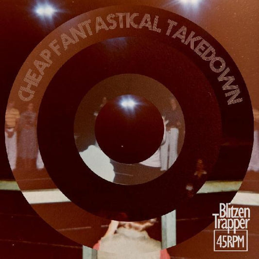the album cover for Blitzen Trapper - Cheap Fantastical Takedown [Clear Vinyl] (Red) [Indie Exclusive]