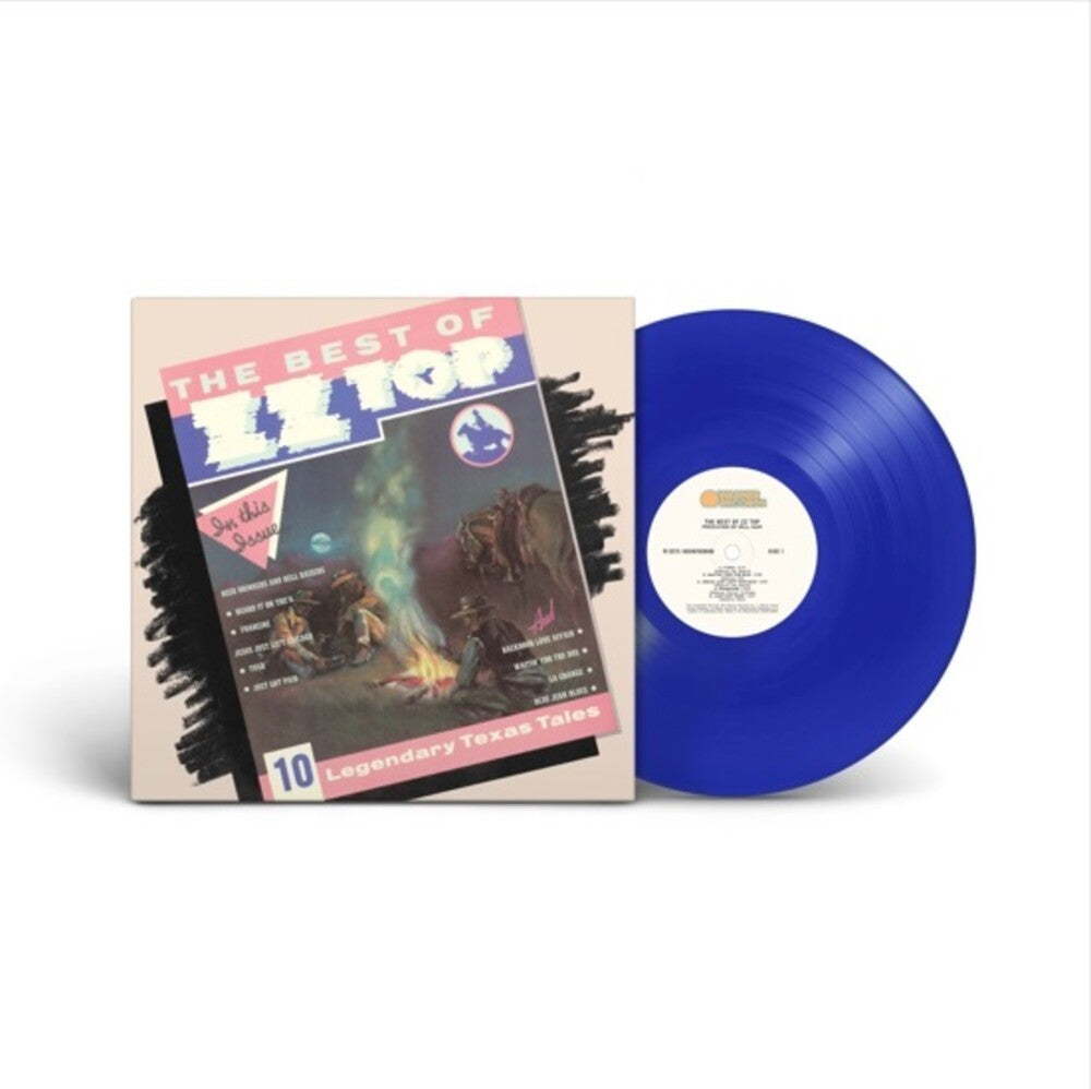 the album cover for ZZ Top - The Best Of ZZ Top [Rocktober 2023 Translucent Blue LP]