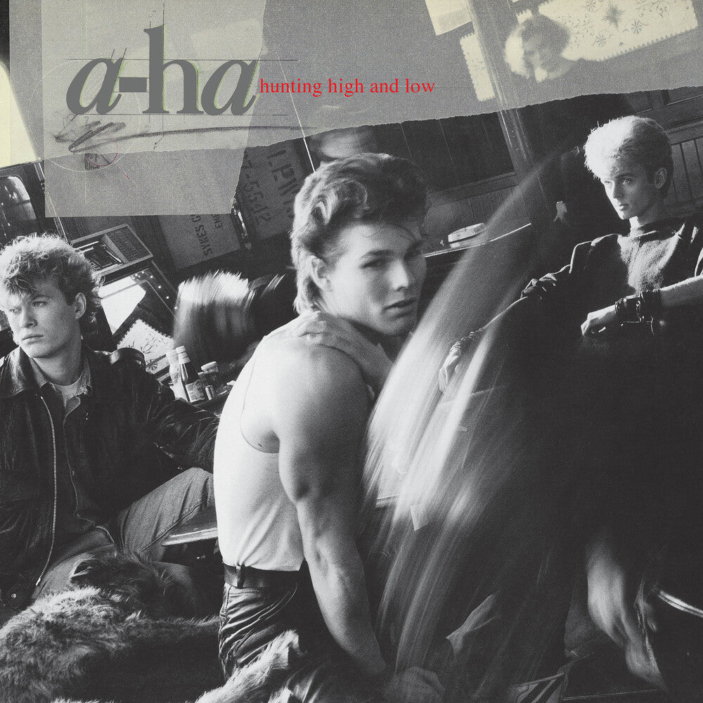 the album cover for A-Ha - Hunting High And Low [Rocktober 2023 Orange LP]