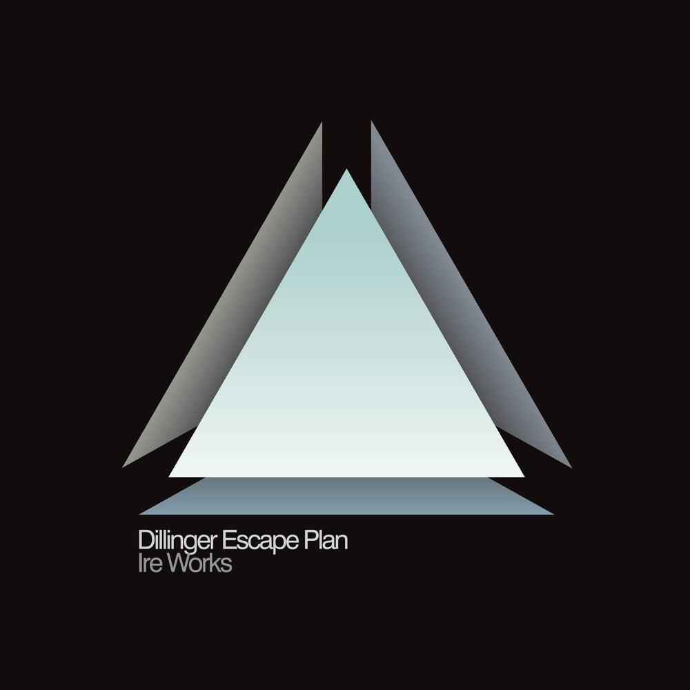 the album cover for The Dillinger Escape Plan - Ire Works [Black, Cyan Blue and Metallic Silver Tri Color Merge LP]