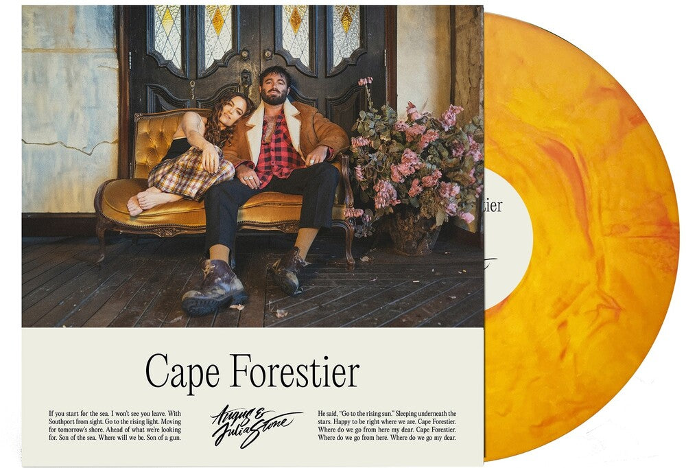 the album cover for Angus & Julia Stone - Cape Forestier [Indie Exclusive] Orange Marble [Colored Vinyl] (Gate)