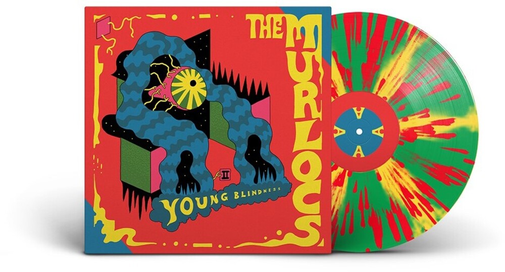 the album cover for The Murlocs - Young Blindness [Yellow & Green w/Red Splatter LP]