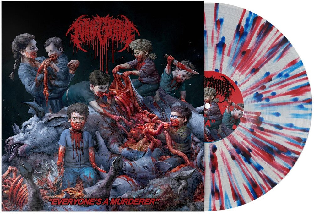 the album cover for To The Grave - Everyone's A Murderer [Blood/white/blue splatter]