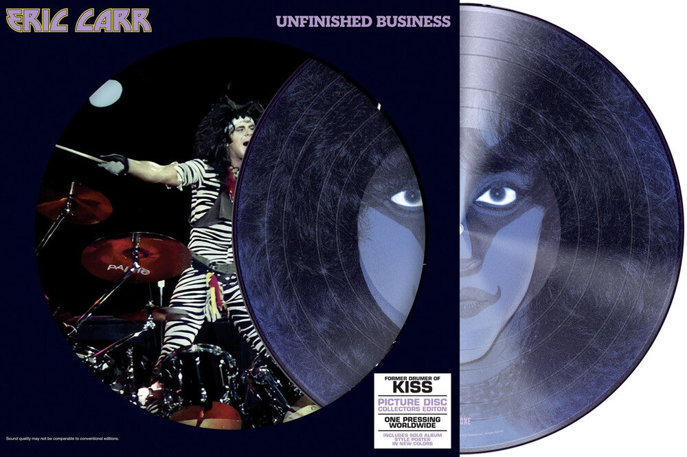 the album cover for Eric Carr from KISS - Unfinished Business (Pict) (Post) [Remastered] [Reissue]