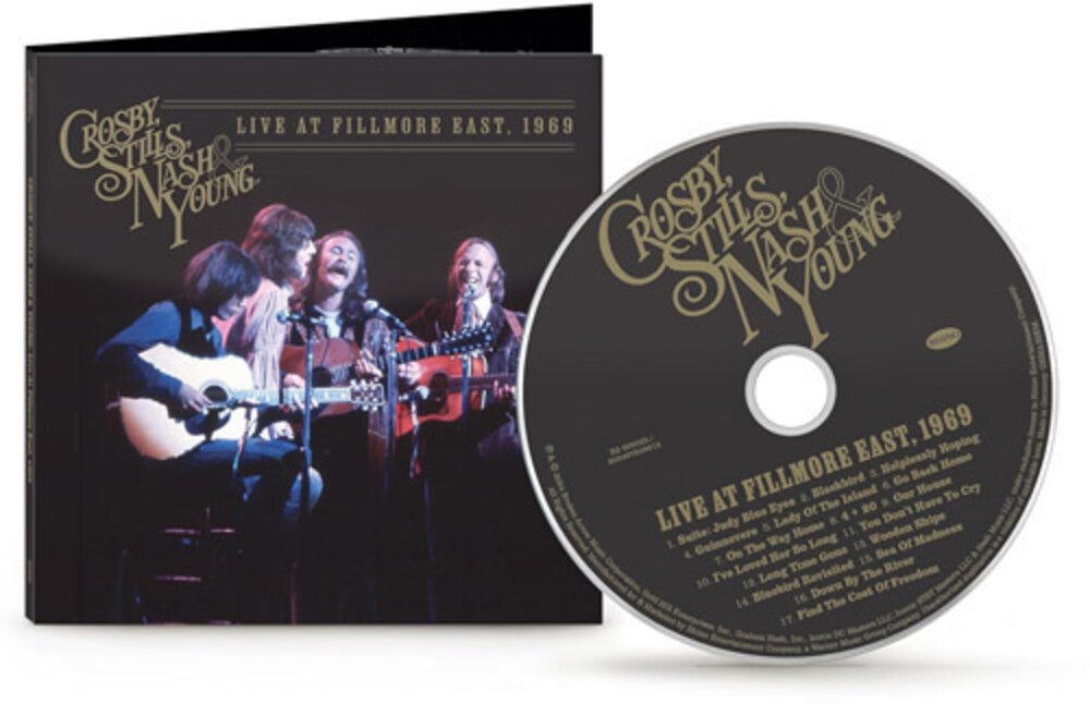 the album cover for Crosby Stills Nash & Young - Live At Fillmore East, 1969