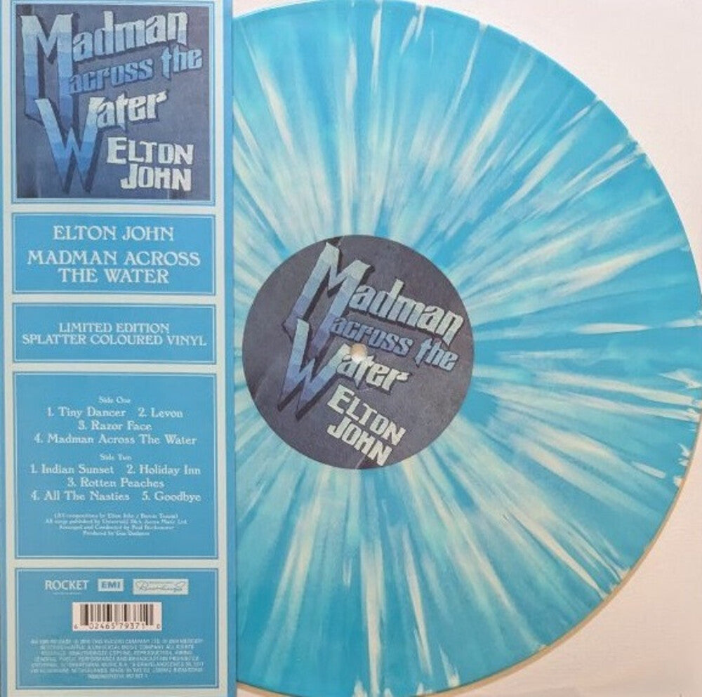 the album cover for Elton John - Madman Across The Waters [Light Blue Splatter 180g LP]