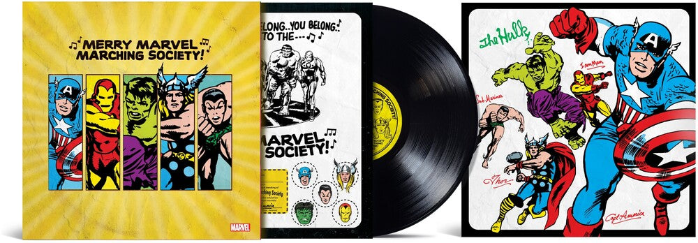 the album cover for Unknown Artist - Merry Marvel Marching Society [RSD Black Friday 2024]