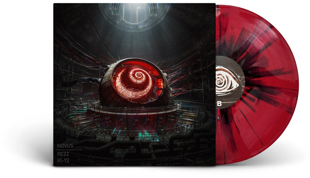 the album cover for Rezz / X1-Y2 - Novus [Red/Black Splatter 10inch EP]