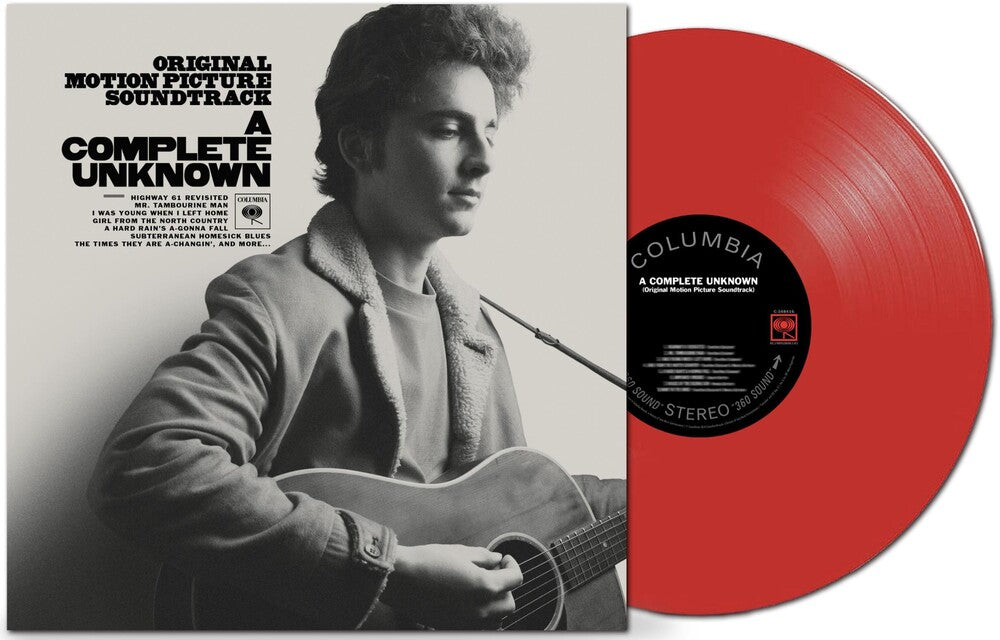 the album cover for Timothee Chalamet - A Complete Unknown (Original Motion Picture Soundtrack) [Opaque Red Vinyl]