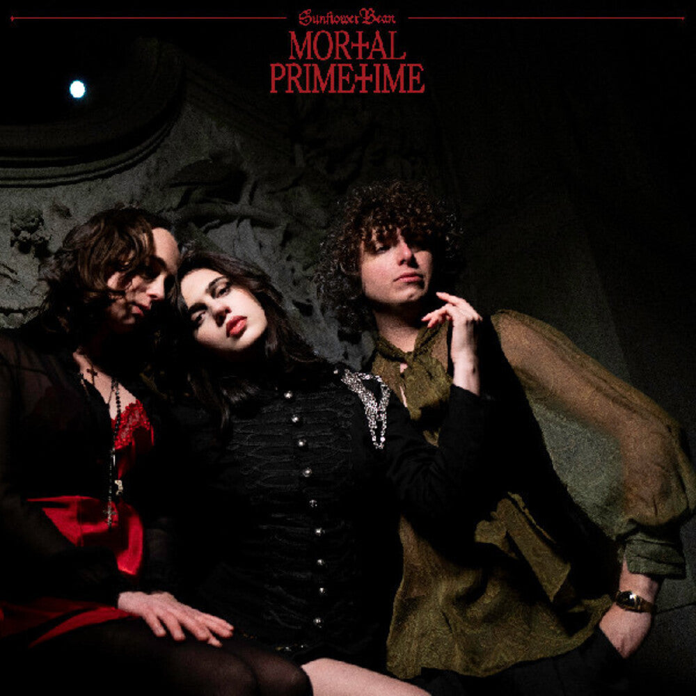 the album cover for Sunflower Bean - Mortal Primetime [Indie Exclusive Transparent Red vinyl and Bonus 12inch]