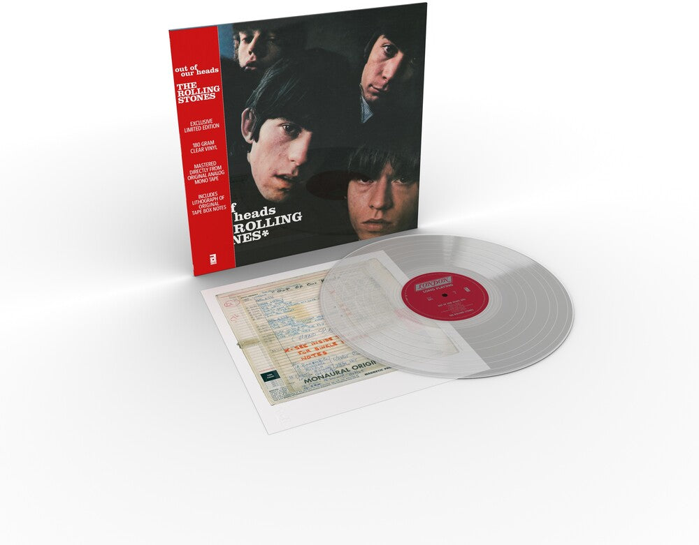 the album cover for The Rolling Stones - Out Of Our Heads [Clear Vinyl] [180 Gram] [RSD 2025]