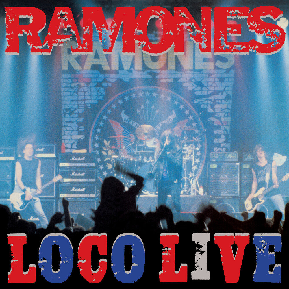 the album cover for Ramones - Loco Live (Blue) [Colored Vinyl] (Red) [Record Store Day]