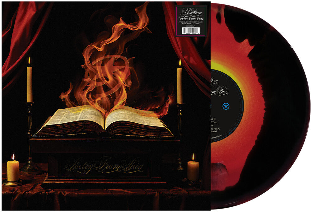 the album cover for GridIron - Poetry From Pain [LP Magenta-Canary Yellow-Black A Side/B Side Colorway]