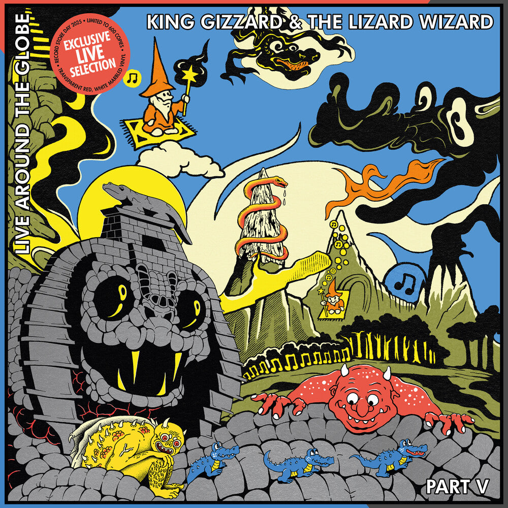the album cover for King Gizzard & The Lizard Wizard - Live Around The Globe: Part V [Colored Vinyl]