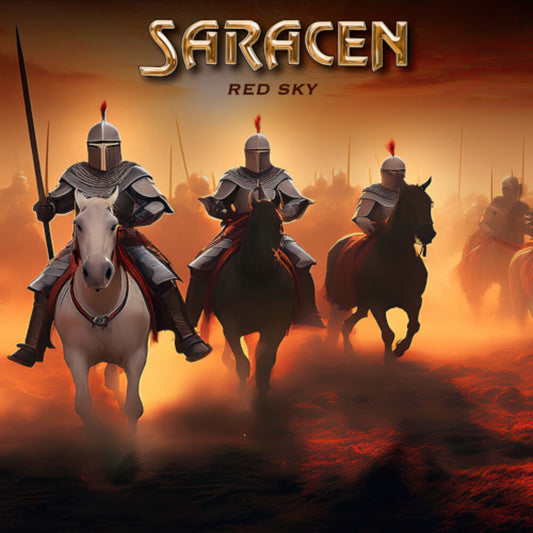 the album cover for Saracen - Red Sky