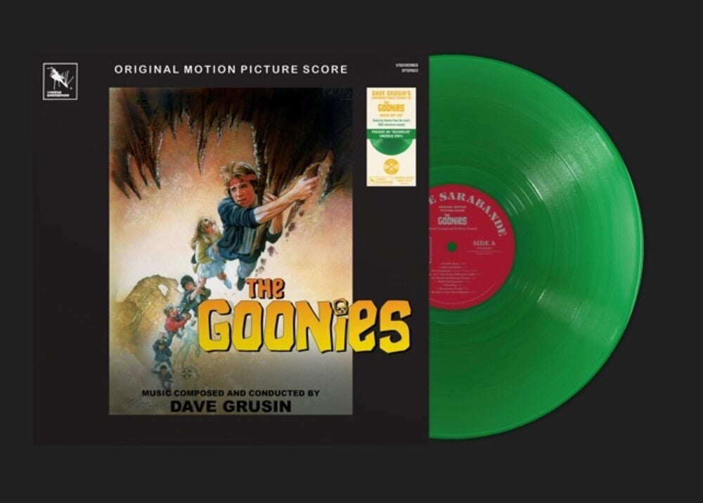 the album cover for Dave Grusin - The Goonies  (Original Motion Picture Soundtrack) -  ["Bejeweled" Emerald vinyl]