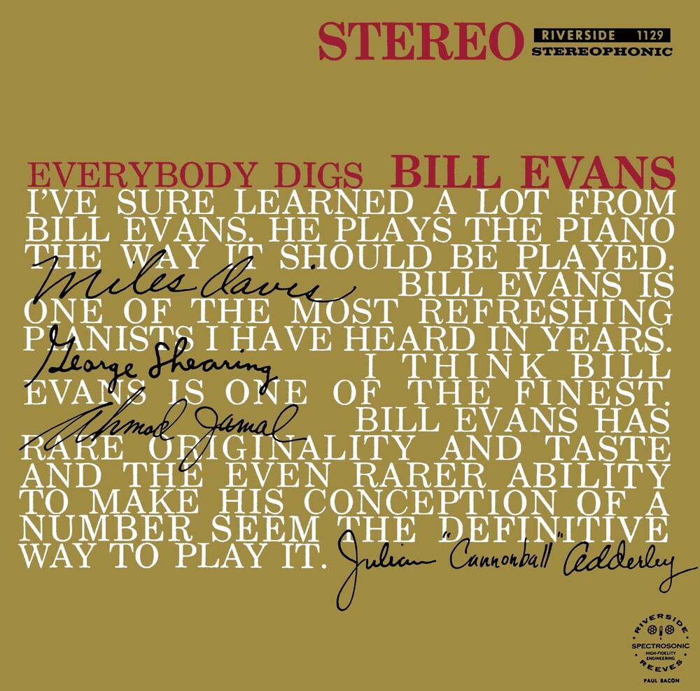 the album cover for Evans, Bill - Everybody Digs Bill Evans - UHQCD