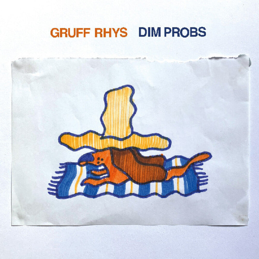 the album cover for Gruff Rhys - Dim Probs [Indie Exclusive Orange Colored Vinyl]