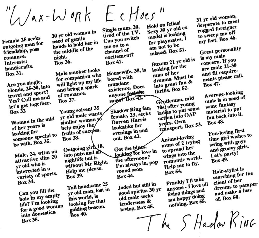 the album cover for Shadow Ring - Wax-Work Echoes