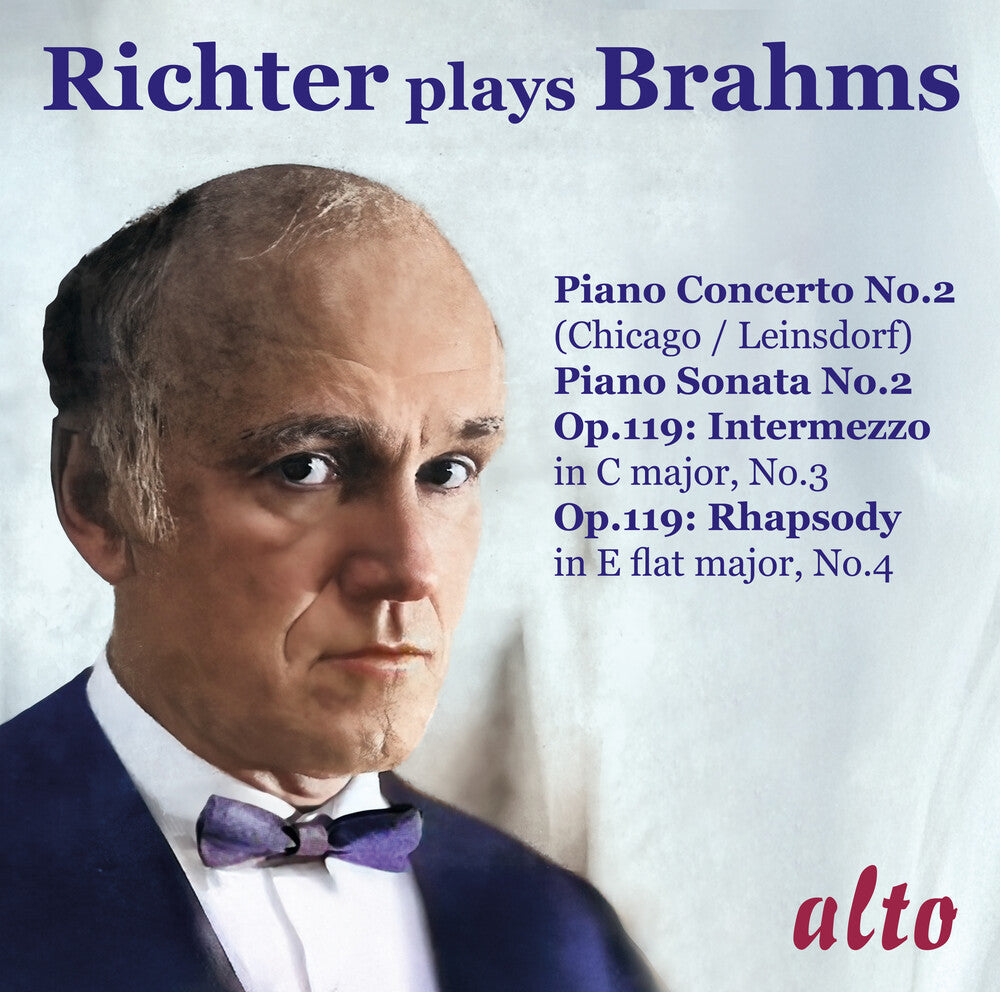 the album cover for Sviatoslav Richter  / Chicago Symphony Orchestra - Richter Plays Brahms