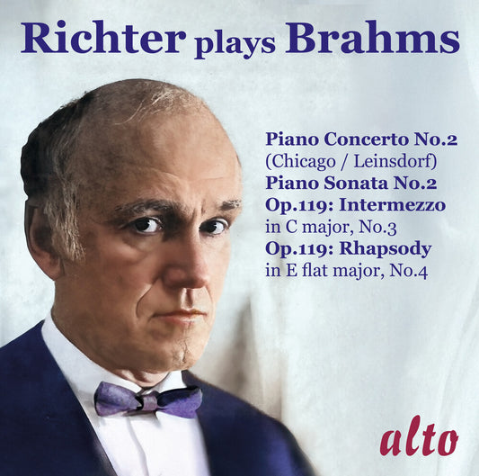 the album cover for Sviatoslav Richter  / Chicago Symphony Orchestra - Richter Plays Brahms