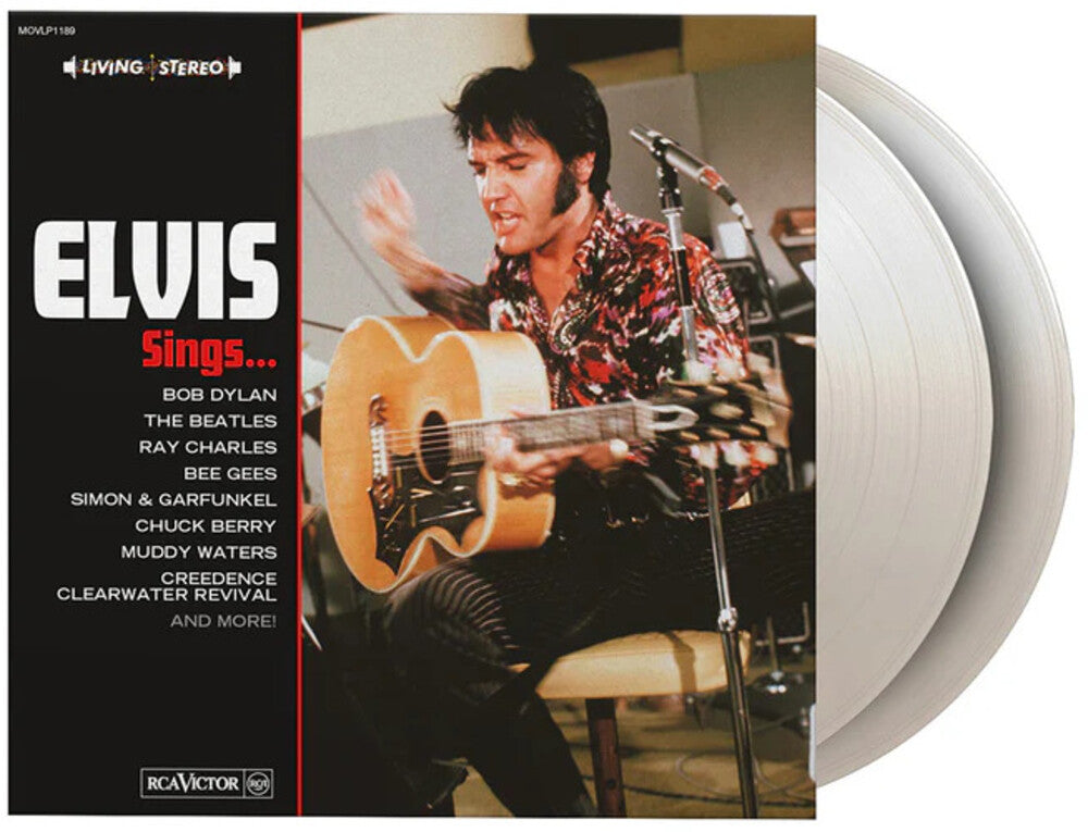 the album cover for Elvis Presley - Elvis Sings - Limited Gatefold 180-Gram White Colored Vinyl
