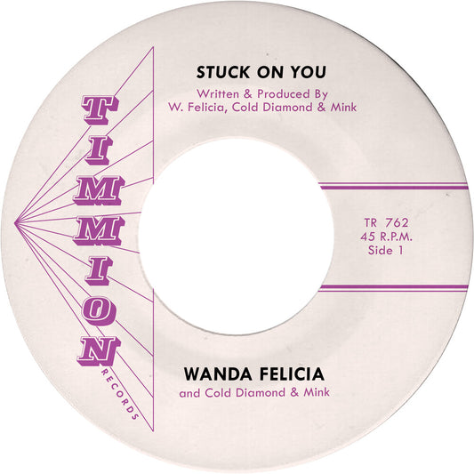 the album cover for Wanda Felicia / Cold Diamond & Mink - Stuck On You - Pink [Colored Vinyl] (Pnk)
