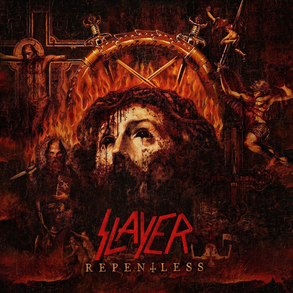 the album cover for Slayer - Repentless [Clear Vinyl] (Red) (Slv) [Indie Exclusive] (Spla)