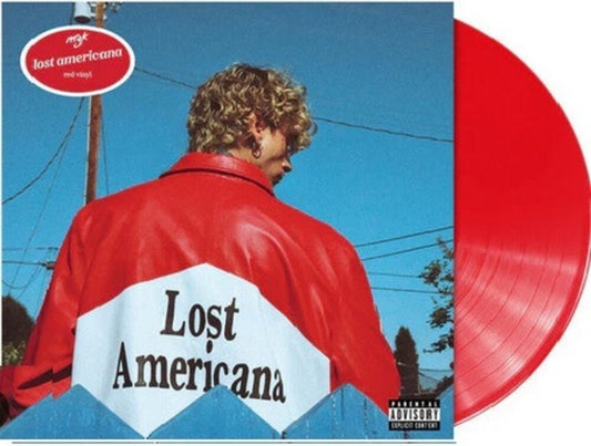 the album cover for mgk - Lost Americana [Colored Vinyl] [Limited Edition] (Red) [Indie Exclusive] (Auto)