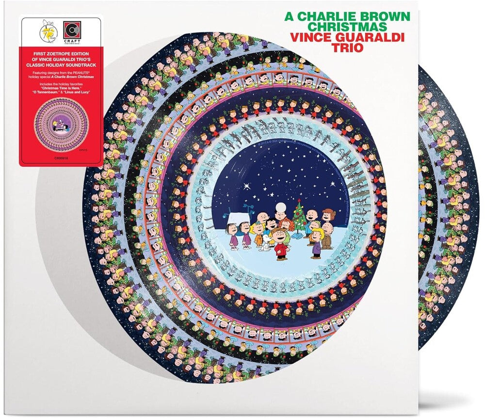 the album cover for Vince Guaraldi Trio - A Charlie Brown Christmas  -  [Zoetrope Picture Disc]
