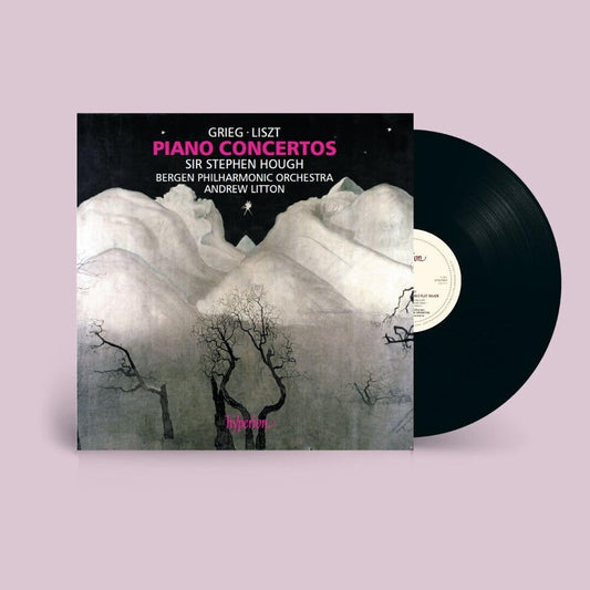 the album cover for Stephen Hough  / Litton,Andrew / Bergen Phil - Grieg & Liszt: Piano Concertos [180 Gram]