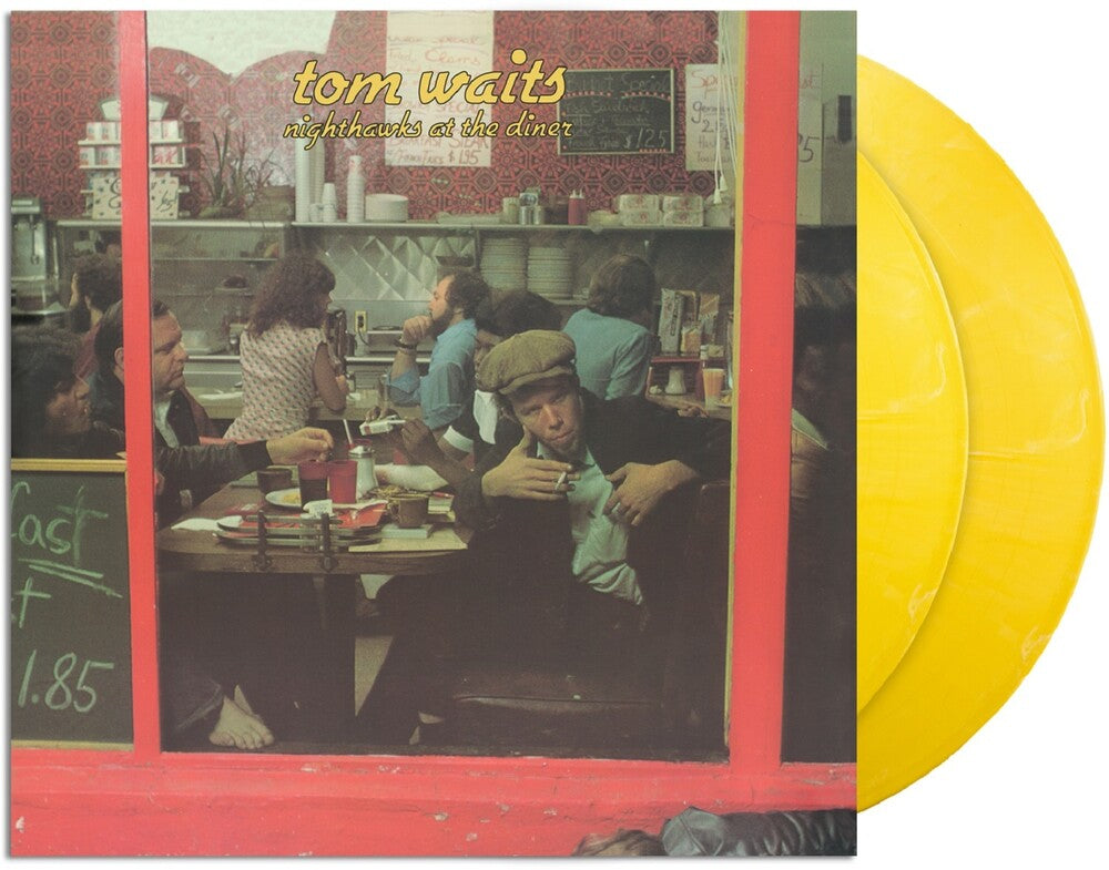 the album cover for Tom Waits - Nighthawks At The Diner (Anniversary Edition) [Yellow Marble LP]