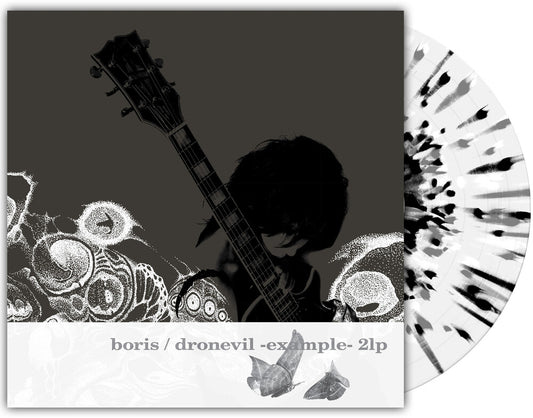 the album cover for Boris - Dronevil -Example- (20th Anniversary Reissue) [Indie Exclusive Milky Clear with Splatter LP]