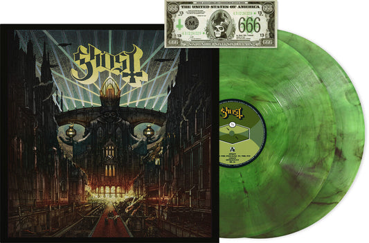 the album cover for Ghost - Meliora: Deluxe 10th Anniversary [Green Marble 2LP]