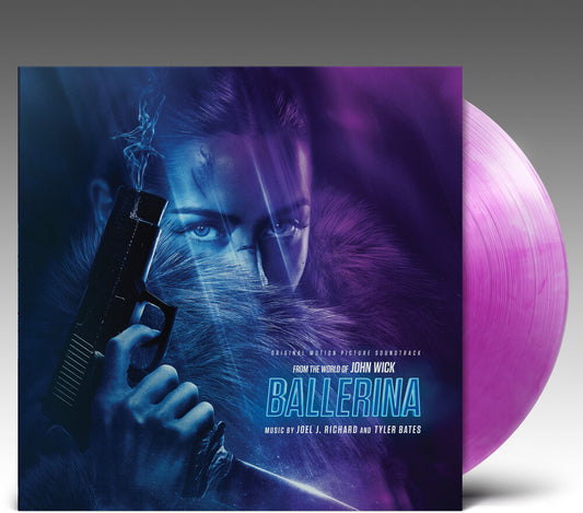 the album cover for Tyler Bates  / Richard,Joel J (Cvnl) (Viol) (Smok) - From The World Of John Wick: Ballerina [Clear Vinyl]