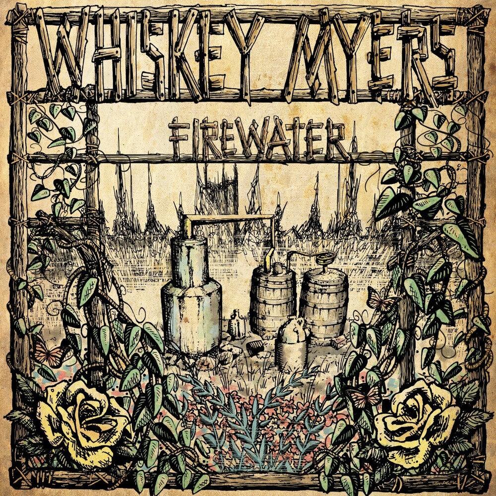 the album cover for Whiskey Myers - Firewater [Indie Exclusive] White Lightnin [Colored Vinyl] (Wht) [Indie Exclusive]
