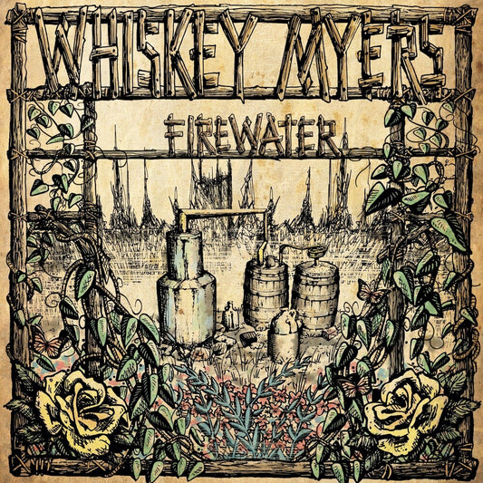 the album cover for Whiskey Myers - Firewater [Indie Exclusive] White Lightnin [Colored Vinyl] (Wht) [Indie Exclusive]