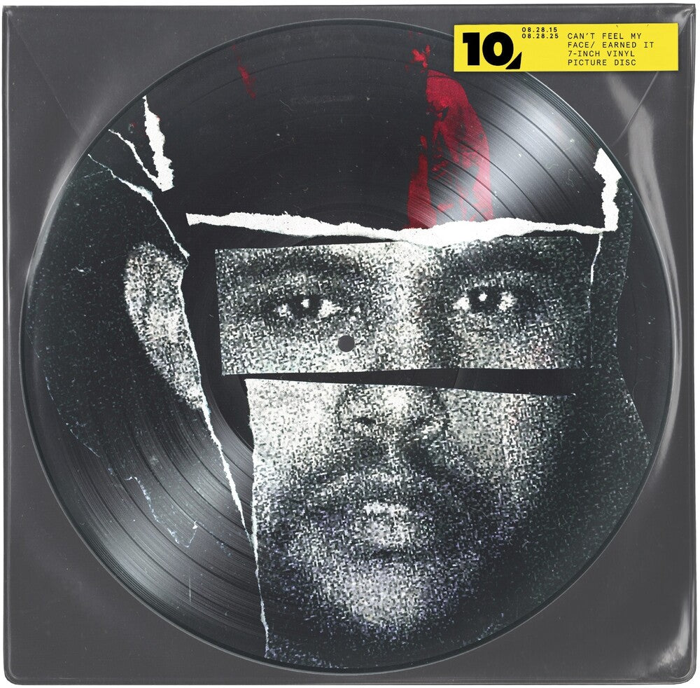 the album cover for The Weeknd - Can't Feel My Face / Earned It [Picture Disc 7&quot; Single]