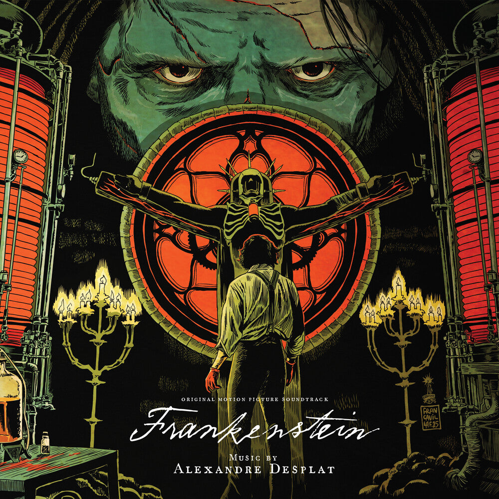 the album cover for Alexandre Desplat  (Colv) (Ofgv) (Red) (Wht) (Spla) - Frankenstein - O.S.T. [Colored Vinyl] (Ofgv) (Red) (Wht)