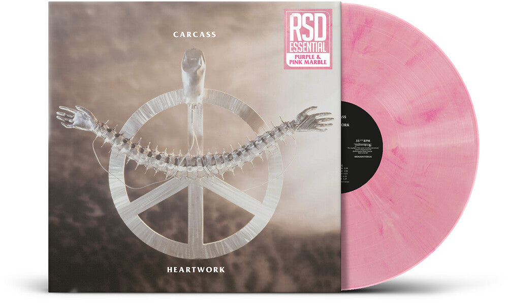 the album cover for Carcass - Heartwork [RSD Essentials Purple & Pink Marble]