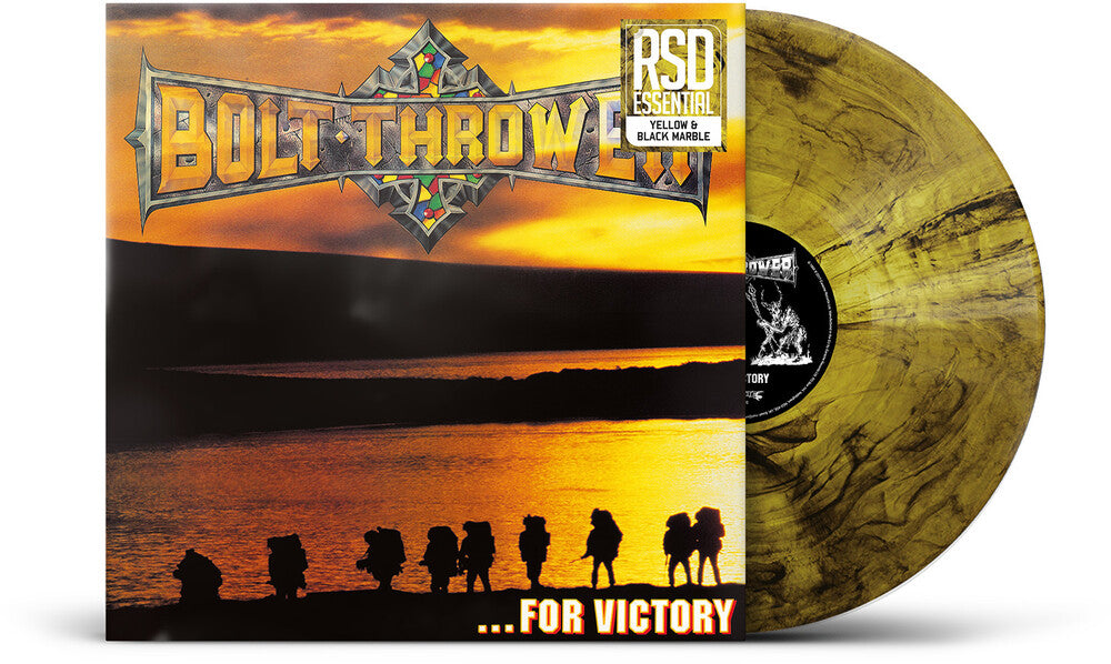 the album cover for Bolt Thrower - ...For Victory [RSD Essentials Yellow & Black Marble]