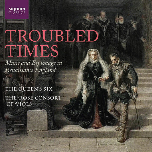 the album cover for Nicholas Madden - Troubled Times - Music & Espionage In Renaissance