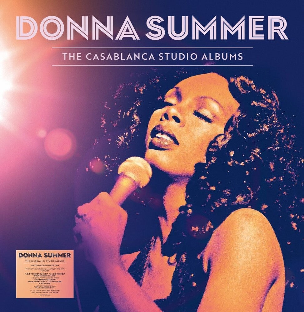 the album cover for Donna Summer - Casablanca Studio Albums (10lp/red/orange/yellow/green/blue/purple/pink Vinyl)