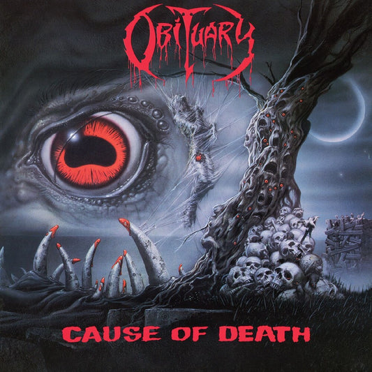 the album cover for Obituary - Cause Of Death [Gray/Black Splatter]